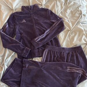 Adidas Purple Velour Tracksuit